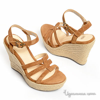 Босоножки UGG, цвет цвет светло-коричневый