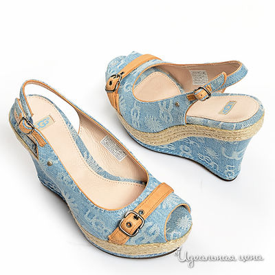 Босоножки UGG, цвет цвет голубой