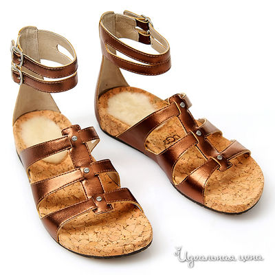 Босоножки UGG, цвет цвет бронзовый