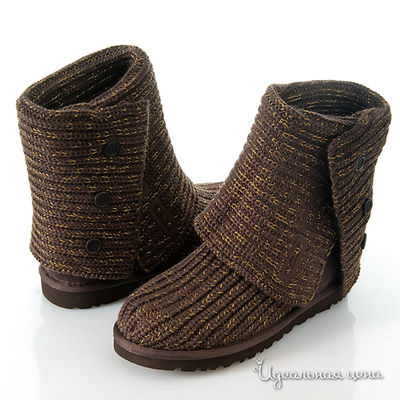 Сапоги UGG, цвет цвет шоколадный / золотой