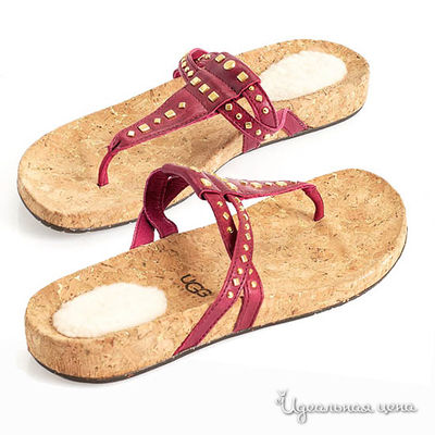 Сандалии UGG, цвет цвет гранатовый