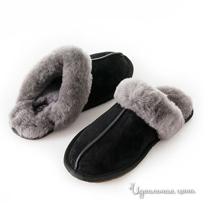 Тапочки UGG, цвет цвет черный / серый