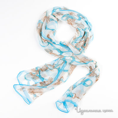 Палантин Lastoria, цвет цвет коричневый / голубой / белый