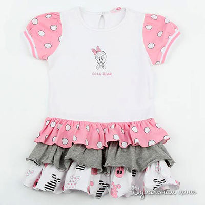 Платье Colabear, цвет цвет серый / белый / розовый