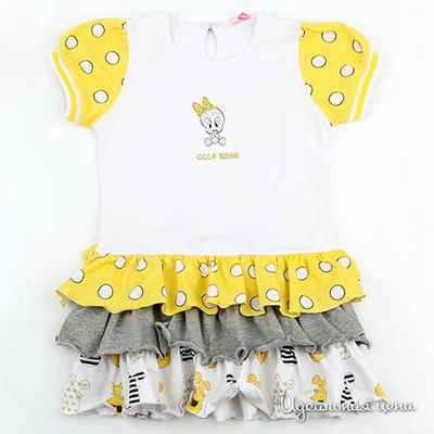 Платье Colabear, цвет цвет серый / белый / желтый