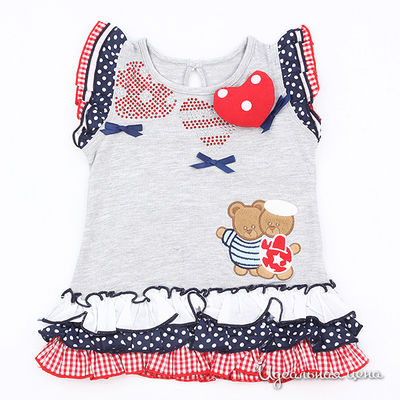 Платье Colabear, цвет цвет серый / красный / синий