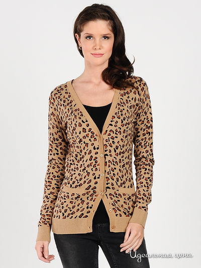 Кардиган Bland Shee, цвет цвет бежевый / принт леопард