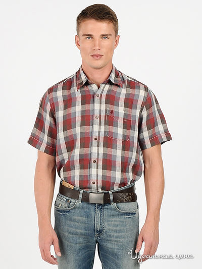 Рубашка Marlboro Classics, цвет цвет бордовый / серый / принт клетка