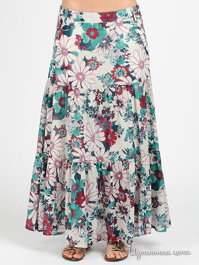 Юбка Marlboro Classics, цвет цвет белый / бирюзовый / бордовый