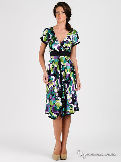 Платье Valeria Lux, цвет цвет черный / мультиколор