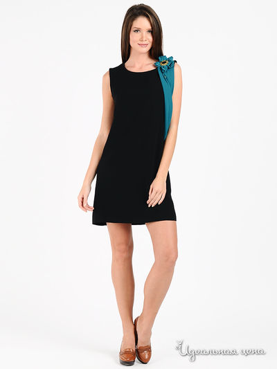 Платье Rinascimento, цвет цвет черный / бирюзовый