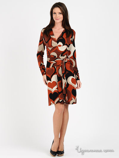 Платье Rinascimento, цвет цвет терракотовый / бежевый / черный