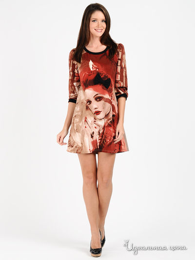 Платье Rinascimento, цвет цвет бордовый / бежевый