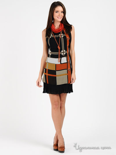 Платье Rinascimento, цвет цвет черный / рыжий / белый