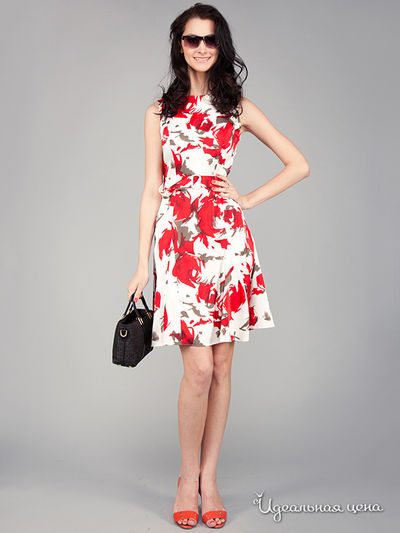 Платье May Be, цвет цвет белый / красный