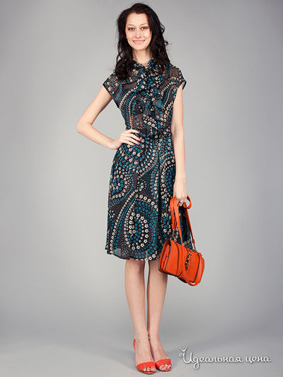 Платье May Be, цвет цвет черный / голубой