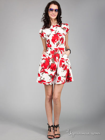 Платье May Be, цвет цвет белый / красный