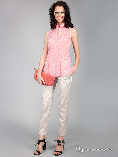 Блуза May Be, цвет цвет розовый / белый