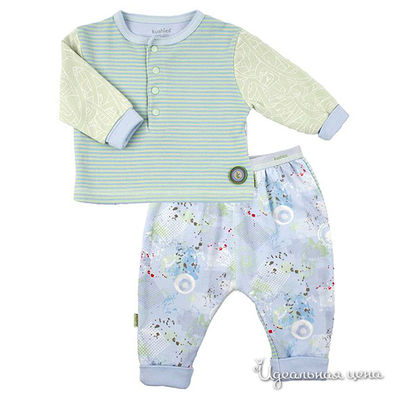 Пижама Kushies, цвет цвет зеленый / принт полоска