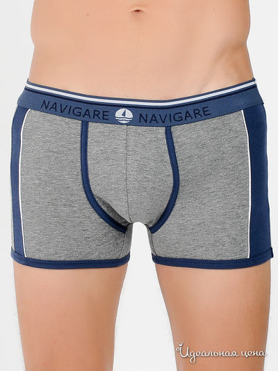 Трусы Navigare, цвет цвет серый меланж / дымчато-синий