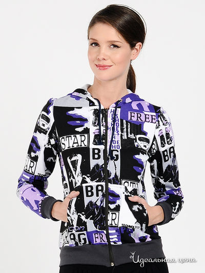 Толстовка Веста, цвет цвет белый / фиолетовый / черный