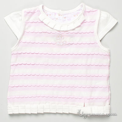 Футболка Chicco, цвет цвет белый / розовый