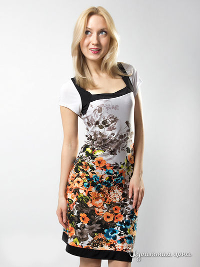 Платье Wisell, цвет цвет белый / оранжевый