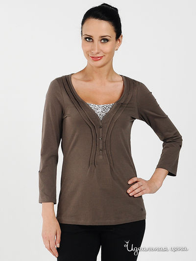 Блуза Tom Tailor, цвет цвет серо-коричневый