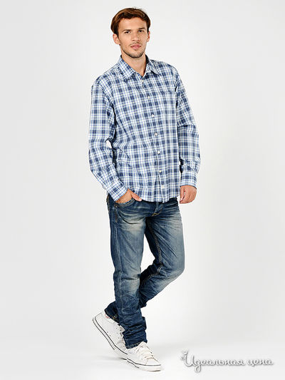 Рубашка Tom Tailor мужская, цвет белый / синий