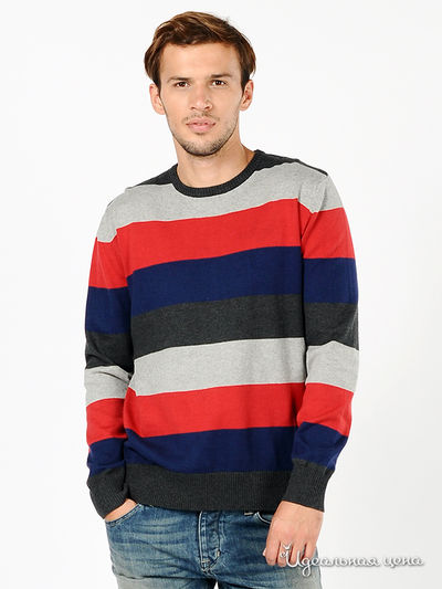 Джемпер Tom Tailor, цвет цвет серый / синий / красный