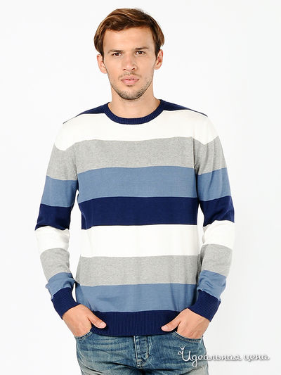 Джемпер Tom Tailor, цвет цвет серый / белый / синий