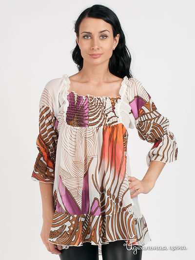 Туника Sexy woman&Northland, цвет цвет белый / коричневый