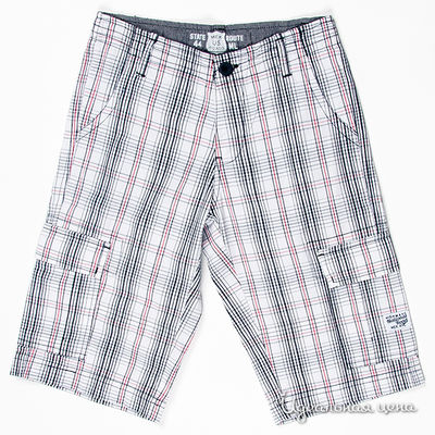 Бермуды M9K, цвет цвет белый / принт клетка