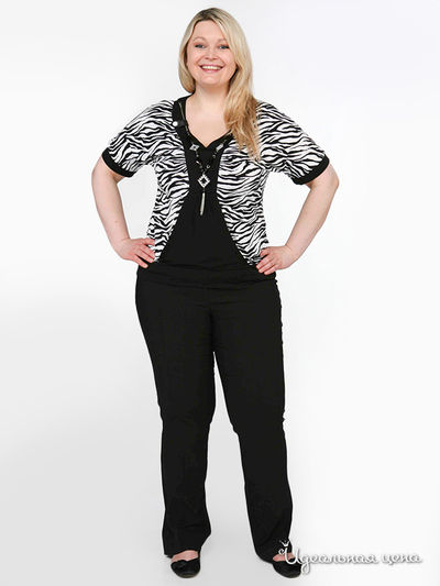 Блуза Зар-Стиль, цвет цвет черный / белый