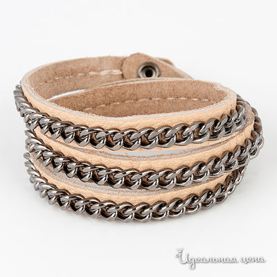 Браслет Glorius, цвет цвет бежевый / темно-серебряный