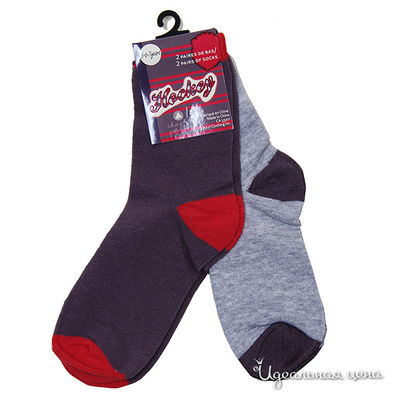 Комплект носков CHAPÔ POINTÛ для мальчика, цвет темно-серый / светло-серый, 2 пары