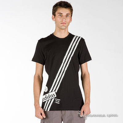 Футболка Adidas, цвет цвет черный / белый