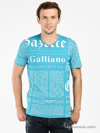 Футболка Galliano, цвет цвет бирюзовый