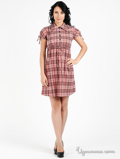Платье Mirella Sole, цвет цвет коралловый / принт клетка
