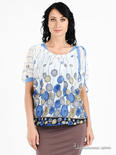 Блуза Mirella Sole, цвет цвет белый / голубой