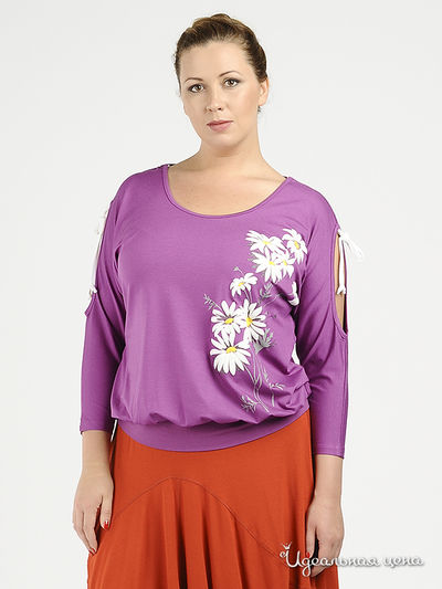 Блуза Наталья Новикова, цвет цвет сиреневый / белый