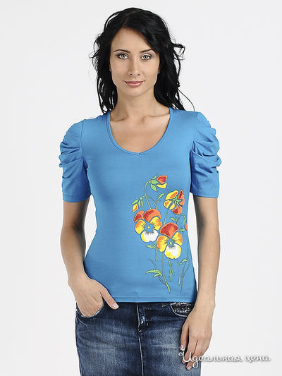 Блуза Наталья Новикова, цвет цвет бирюзовый