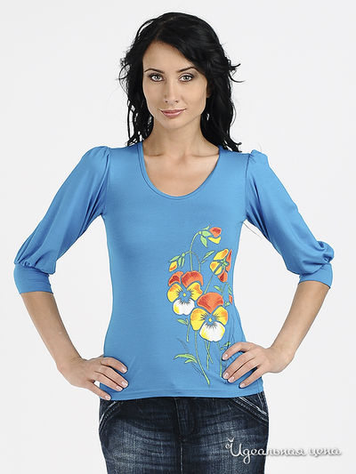 Блуза Наталья Новикова, цвет цвет голубой