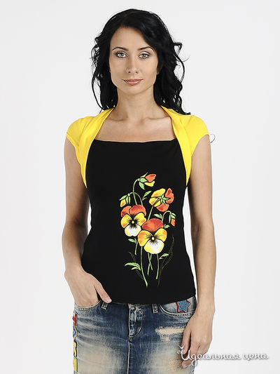 Футболка Наталья Новикова, цвет цвет черный / желтый