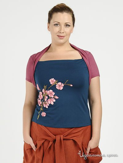 Блуза Наталья Новикова, цвет цвет темно-бирюзовый / винный