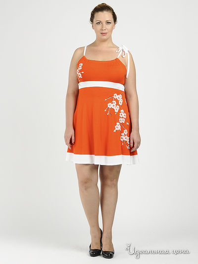 Сарафан Наталья Новикова, цвет цвет оранжевый / белый