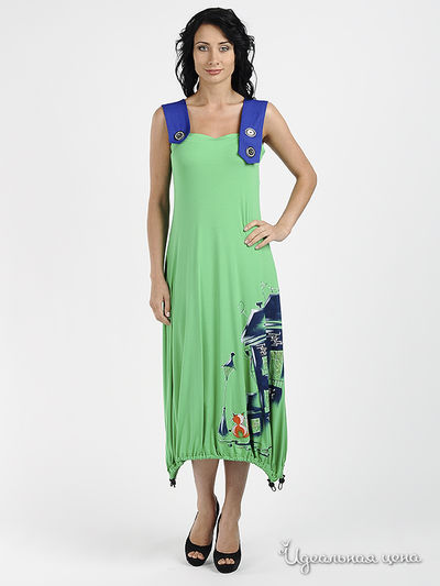 Сарафан Наталья Новикова, цвет цвет салатовый / синий