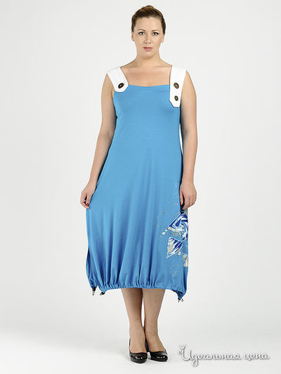 Сарафан Наталья Новикова, цвет цвет голубой / белый