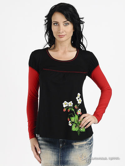 Туника Наталья Новикова, цвет цвет черный / красный