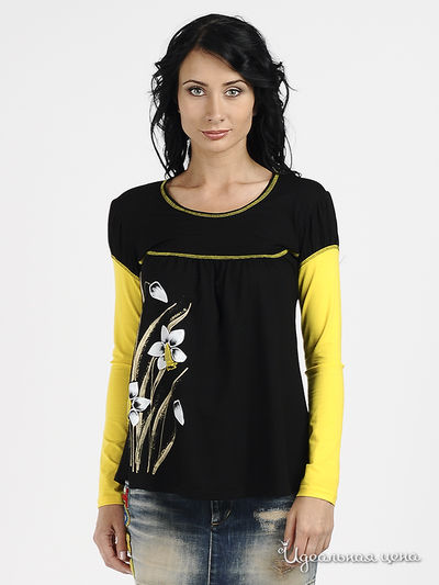 Туника Наталья Новикова, цвет цвет черный / желтый